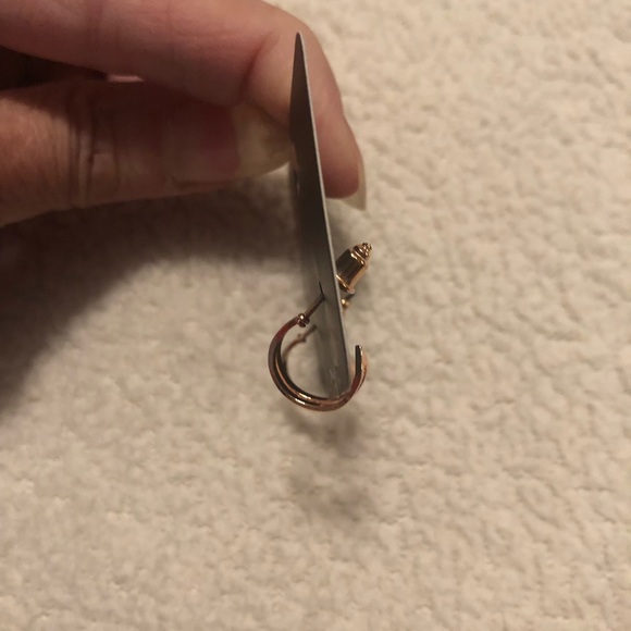 Paparazzi Smallest of them all rose gold hoop earrings - Picture 3 of 3